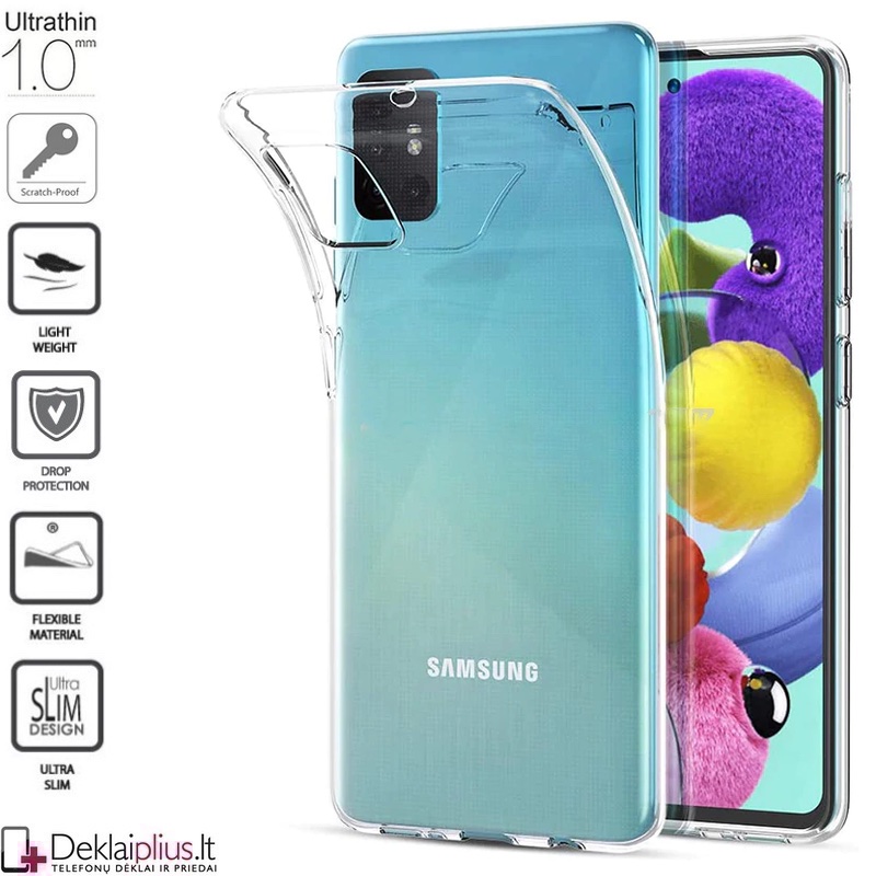 Silikoninis dėklas 1.0 mm storio - permatomas (Samsung M31S) Silikoninis dėklas 1.0 mm storio - permatomas (Samsung M31S)
